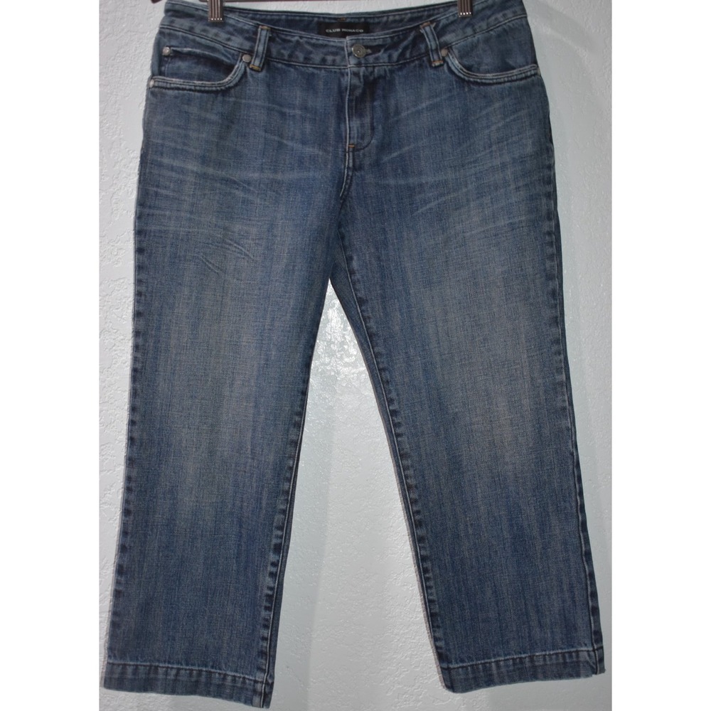 Club Monaco Womens Sz 10 Jeans Capri Blue Denim 5-Pocket‎ 100% Cropped Pants